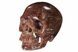 Realistic, Carved Strawberry Quartz Crystal Skull #151185-2